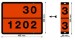 Оранжевая табличка с перекидной пластиной для перевозки бензина и дизеля